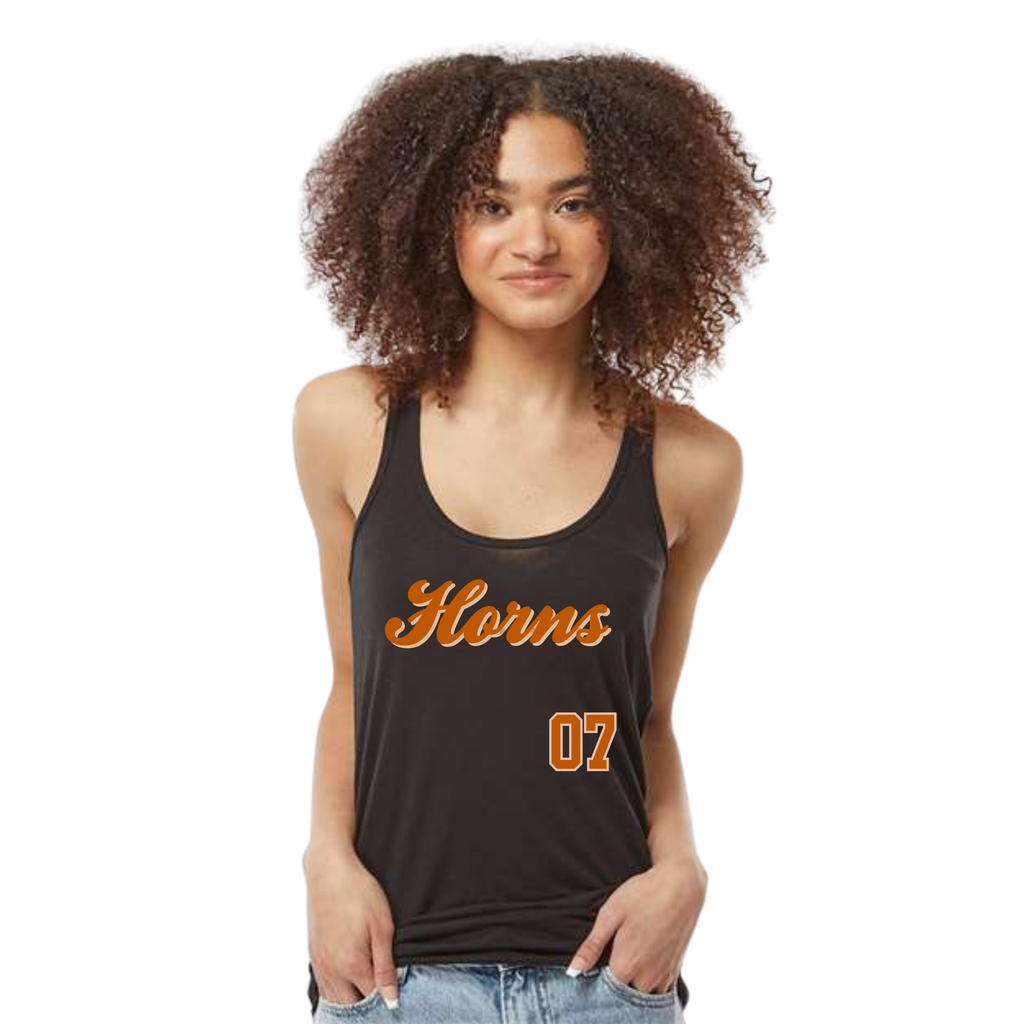 Womens Horns Racerback Tank