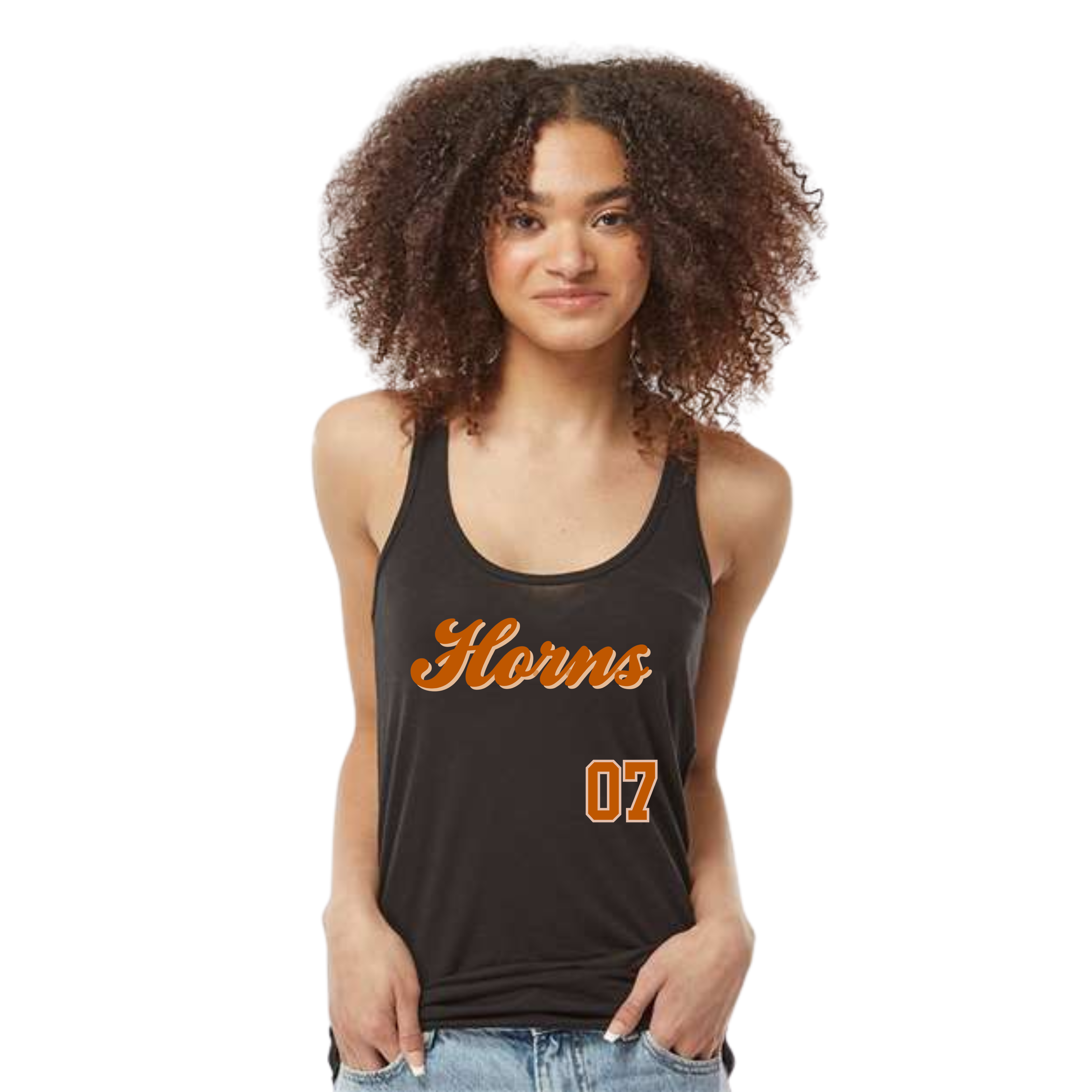Womens Horns Racerback Tank